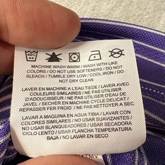 Men’s Nike Golf Shirt | Medium | Purple & White Stripes - Picture 6 of 6